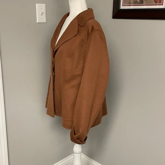 Neiman Marcus Cashmere Collection Womens Jacket Blazer Brown Mocha Size XL - Picture 2 of 6